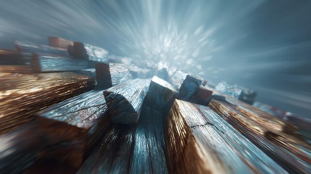 global illumination, smooth color transitions, low angle perspective, Rustic Reclaimed Wood concept, triadic color harmony, wide angle lens, clean composition, caustics effects, macro photography,
