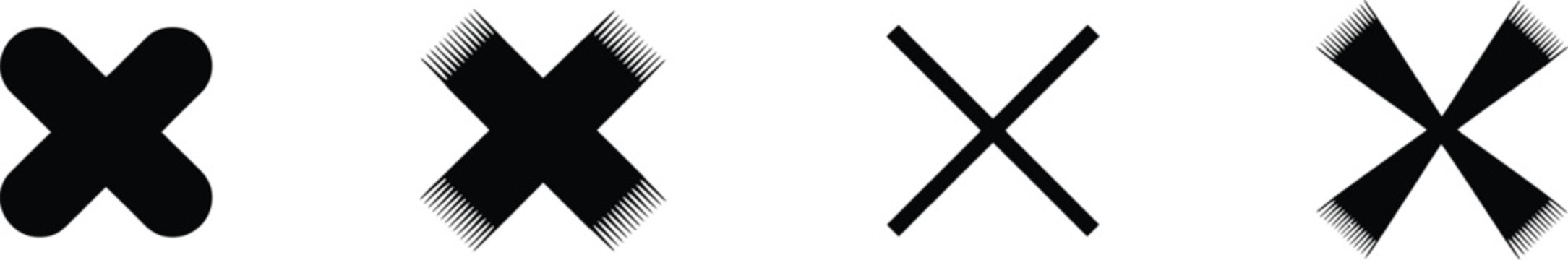 Close icon vector isolated on white background with delete, remove, cancel, and exit symbol.