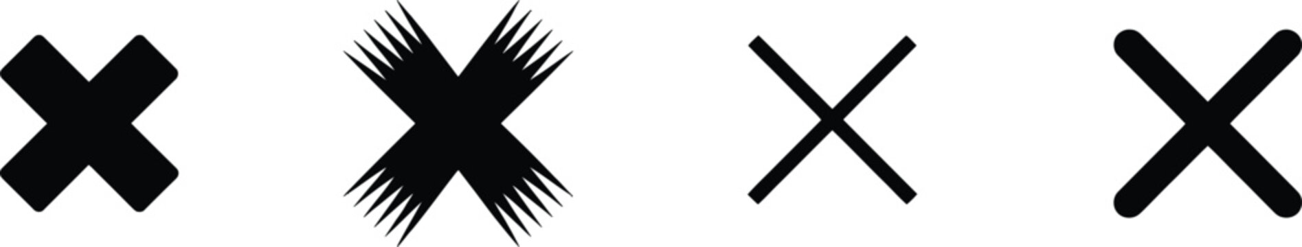 Close icon vector isolated on white background with delete, remove, cancel, and exit symbol.