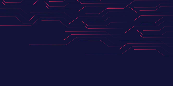 Vector abstract background on the theme of digital technology, future, cyberpunk. Dark blue background with bright blue lines computer elements.