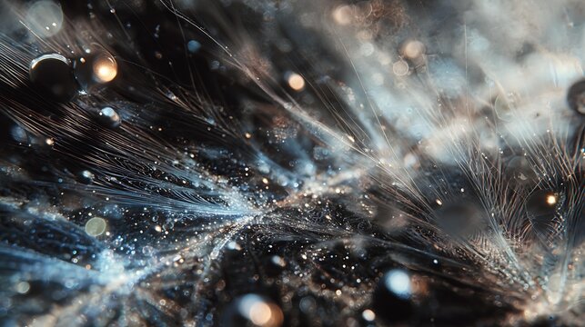 highly intricate patterns, creamy bokeh background, macro photography, monochromatic blue, linear perspective, floating dust particles, layered visual depth, motion blur traces, complementary