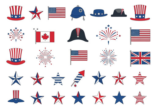 American Patriotic Symbols and Flags Collection.