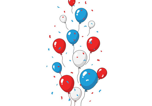 Colorful balloons tied with strings.