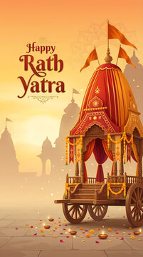 Rath yatra festival celebration with decorated chariot