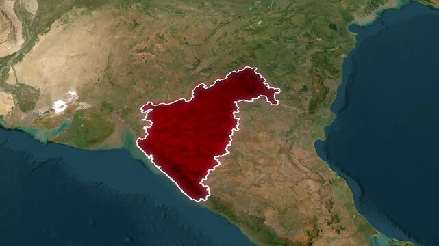 Maharashtra Map Animation on India Map, Highlighted Regional Boundary Visualization, Geographic Location Display for Educational Content