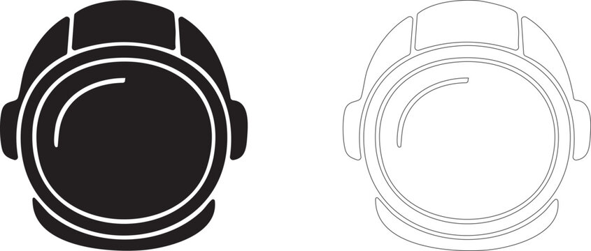Spacesuit helmet vector icon, astronaut head symbol, pilot protective visor, cosmic equipment and manned spaceflight.