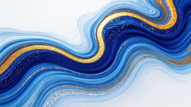 Abstract blue and gold swirling pattern