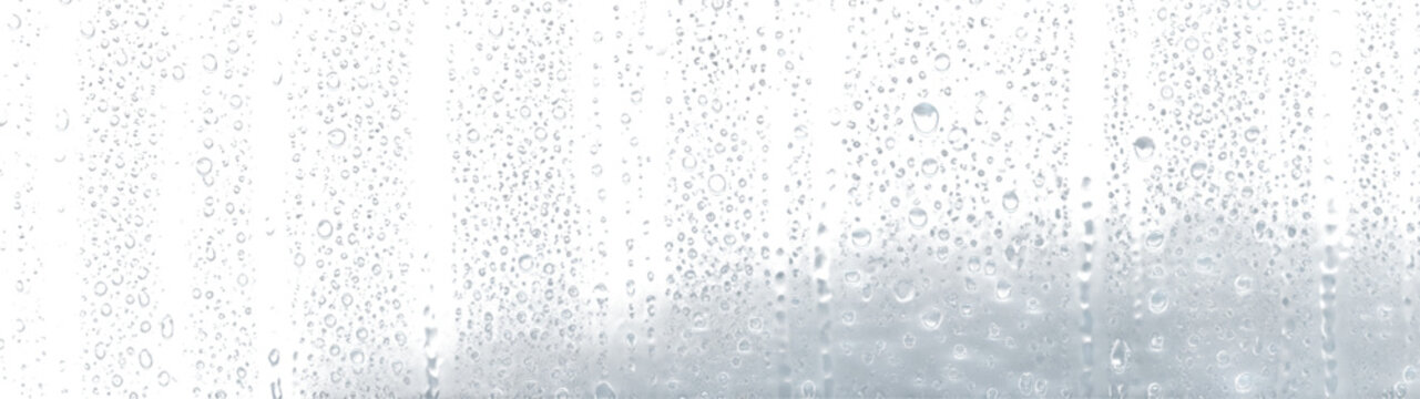 Water drops droplet rainy shower window glass dense smooth texture smooth wet overlay with transparent background