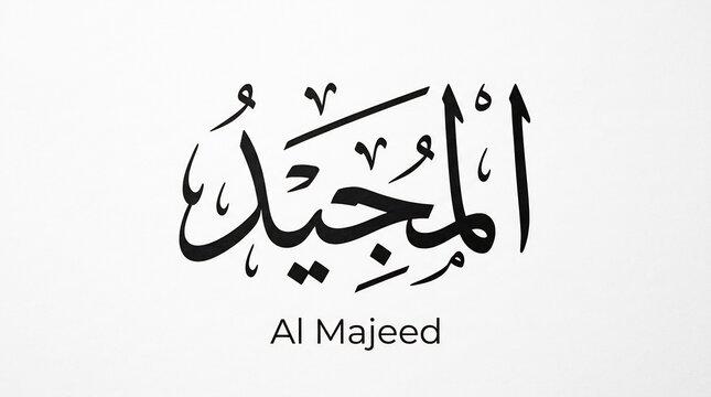 Traditional al majeed arabic calligraphy art