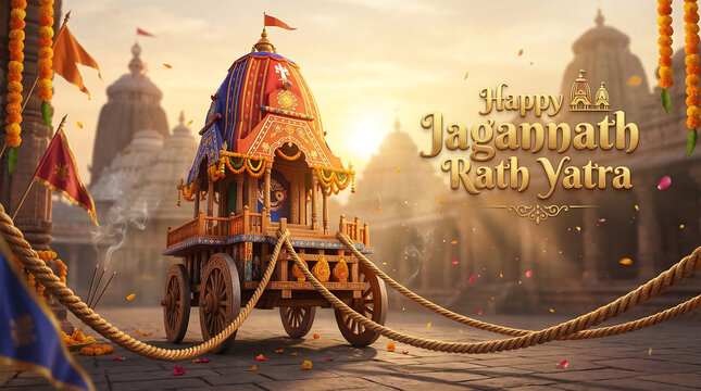 Vibrant rath yatra chariot festival celebration with decorations