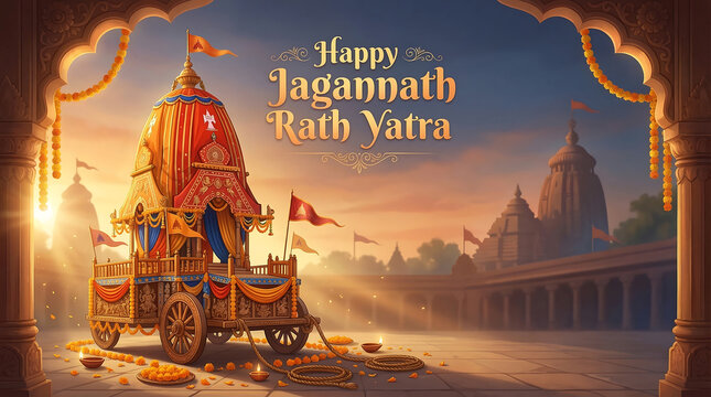 Vibrant rath yatra chariot festival celebration scene