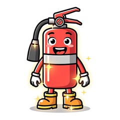 Naklejka premium Cute cartoon robot character standing isolated on white background.
