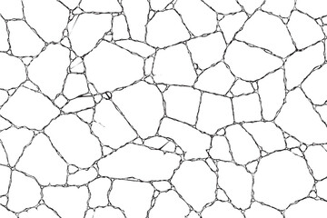 Irregular Cracked Flagstone Seamless Pattern CAD Line Art Vector for Landscape and Architectural Floor Plan Paving Design  © Muhammad