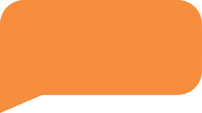 Orange speech bubble vector, blank comment box for text, simple talking shape design element. Vector illustration