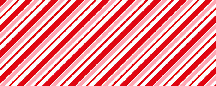 Candy cane Christmas background  peppermint diagonal stripes print seamless pattern