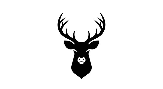 Black silhouette of a deer head.