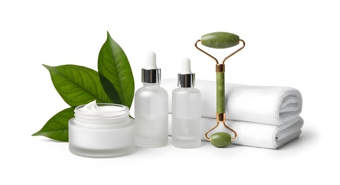 Natural skincare routine essentials with jade roller