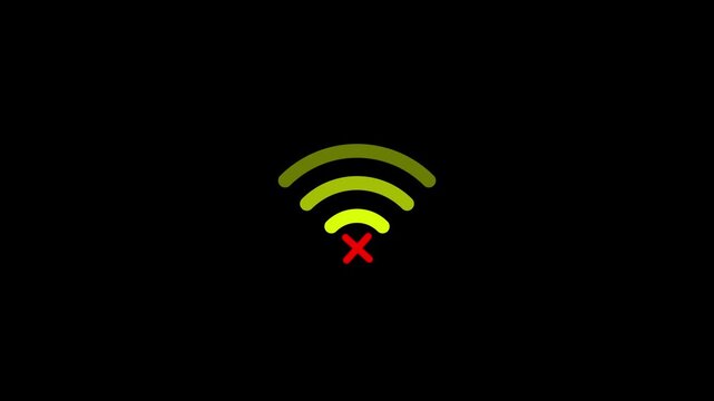 lost internet connection animation. offline wi-fi sign