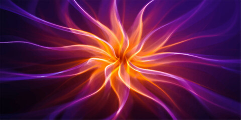 Fototapeta premium Colorful abstract fractal flame flower energy background with light and space design