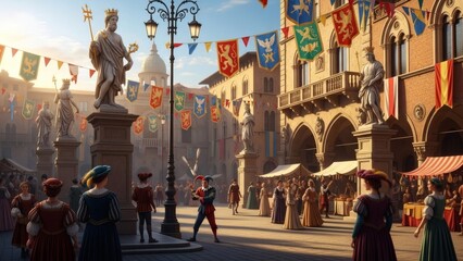 Obraz premium street in venice italy party