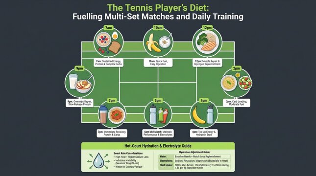 Tennis Player's Diet: Fuelling Multi-Set Matches and Daily Training