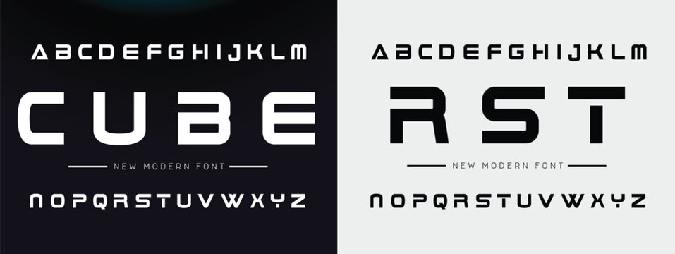 CUBE RST Abstract minimal modern alphabet fonts for logo. Typography technology electronic digital music future creative font. vector illustration