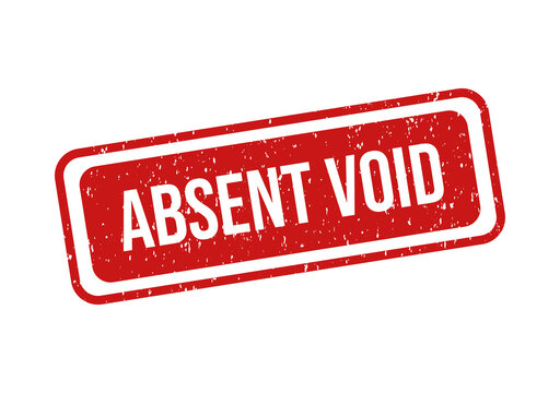 Red absent void stamp with bold white text