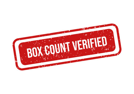 Red box count verified stamp with white text