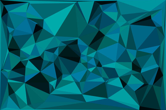 Abstract geometric triangle pattern background in deep teal blue for creative web design.