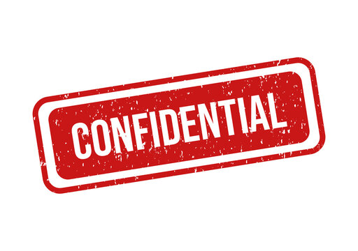 Red confidential stamp on transparent background