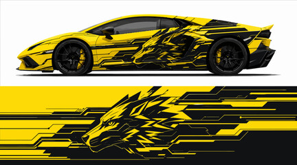 Yellow sports car with black design. © IP STOCK