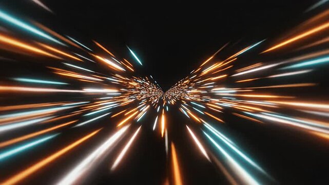 Fast motion blur light trails in digital space.