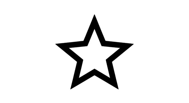 Minimal black silhouette icon, simple flat vector, bold black shape, no, no shading simple black outline of a fivepointed star icon on a, flat icon style