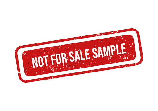 Red not for sale sample stamp with distressed border