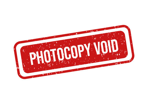 Red photocopy void stamp on transparent background