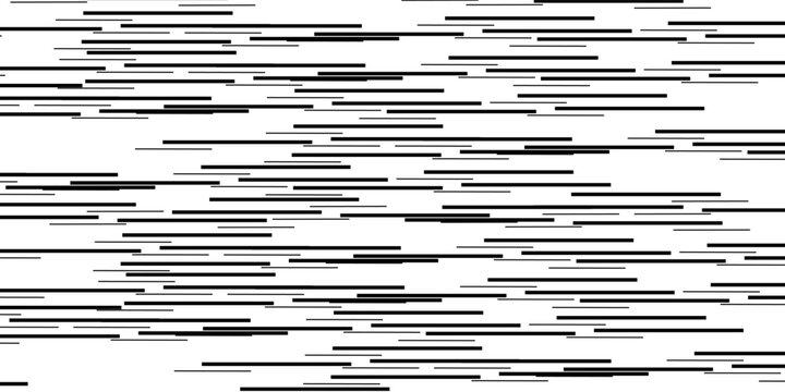 Random white noise seamless pattern. Line TV interference screen repeating texture. Black and white horizontal irregular lines backdrop. Glitch or failure video effect wallpaper. Vector VHS background