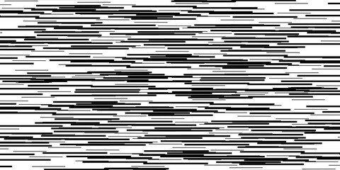 Random white noise seamless pattern. Line TV interference screen repeating texture. Black and white horizontal irregular lines backdrop. Glitch or failure video effect wallpaper. Vector VHS background © Dul