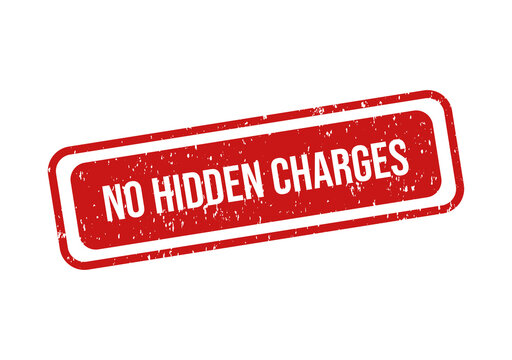 Red rectangular no hidden charges stamp seal