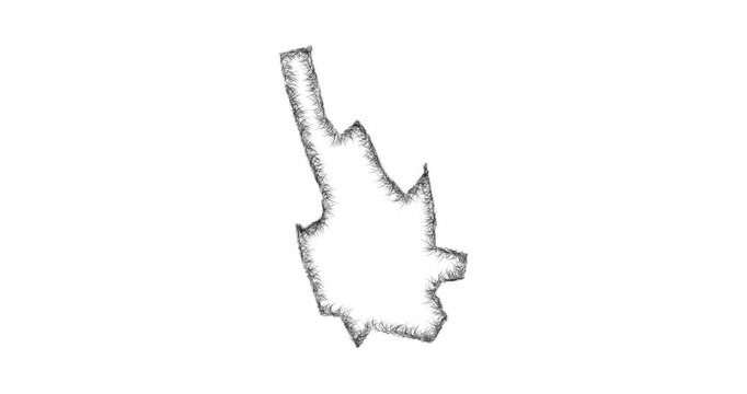 Sketch Caerphilly outline map animation - smooth progressive reveal