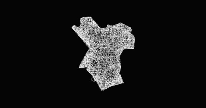 Sketch Neath Port Talbot outline map animation - smooth progressive reveal