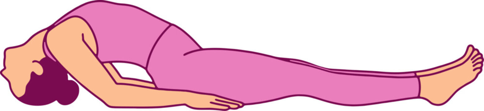 Hand Drawn Yoga Fish Pose Matsyasana