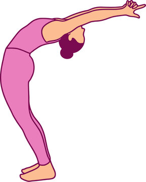 Hand Drawn Yoga Raised Arm Pose Hasta Uttanasana