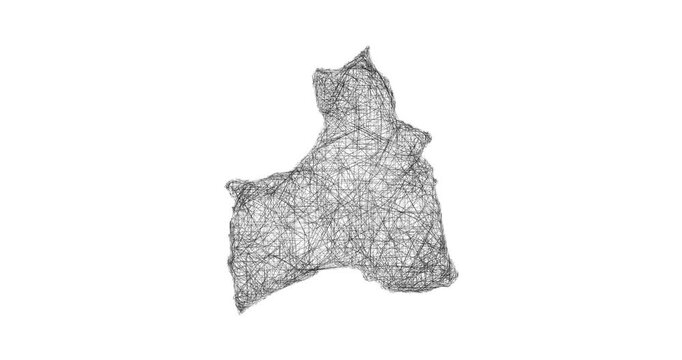 Sketch Arica y Parinacota outline map animation - smooth progressive reveal