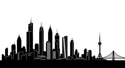 Naklejka premium silhouette of the city of london