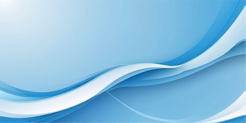 Naklejka premium A futuristic blue abstract background featuring flowing wave lines and light curves in a sleek vector design perfect for a modern business technology wallpaper or web backdrop