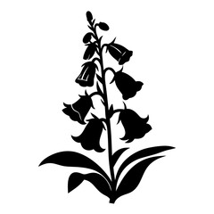 Digitalis Flower Silhouette, Foxglove Vector Art, Woodland Plant Illustration, Botanical Graphic Element, Nature Icon © SUMON