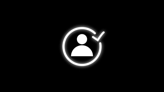 Profile with check mark icon.Right mark icon concept.check Icon for your Project.user, person, add user, Identity verification symbol and man icon.4k video