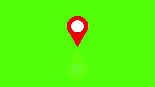 map pointer icon on green background.4k video animation