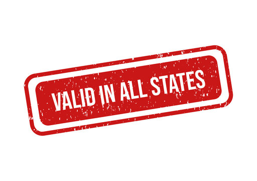 Red valid in all states rubber stamp text