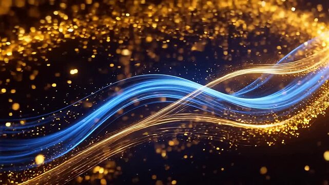 Abstract flowing light ribbons